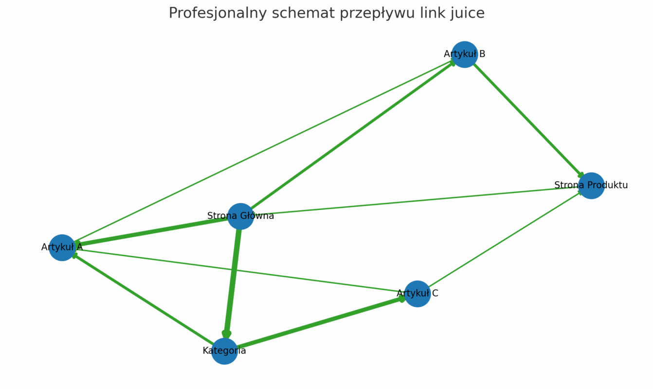 schemat przepływu link juice