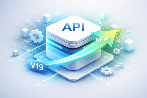 Ilustracja pokazująca wygaszenie Google Ads API v19 z datą 11 lutego 2026 oraz proces migracji do nowszej wersji API bez przestojów.