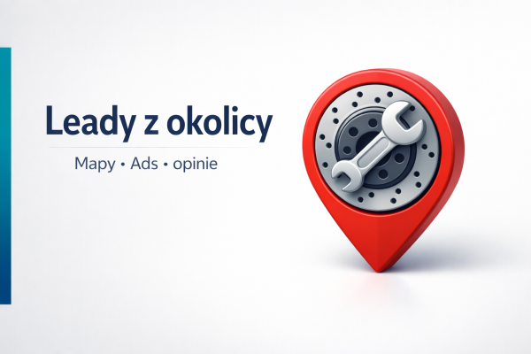 Reklama warsztatu samochodowego w Google Maps i Google Ads – mechanik przy aucie w warsztacie, grafika promująca widoczność lokalną i pozyskiwanie klientów.