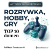 Grafika promująca pakiet artykułów sponsorowanych w tematyce rozrywka, hobby i gry na wyselekcjonowanych domenach