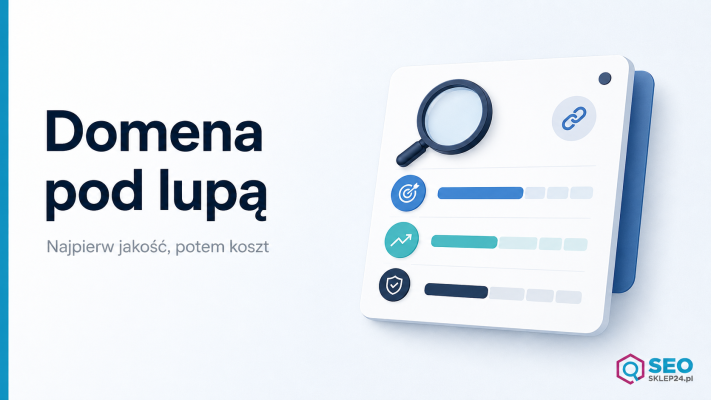 Grafika pokazuje filtr wyboru domeny do artykułu sponsorowanego przez temat, ruch, jakość portalu, link i koszt.