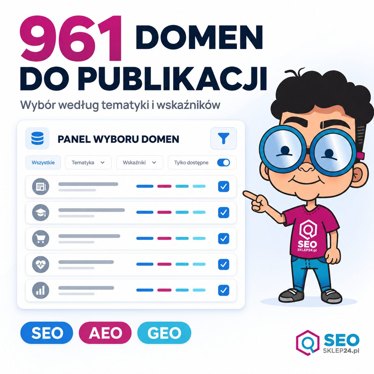 Publikacja artykułów sponsorowanych na 961 domenach – SEO, AEO, GEO i AI Ready
