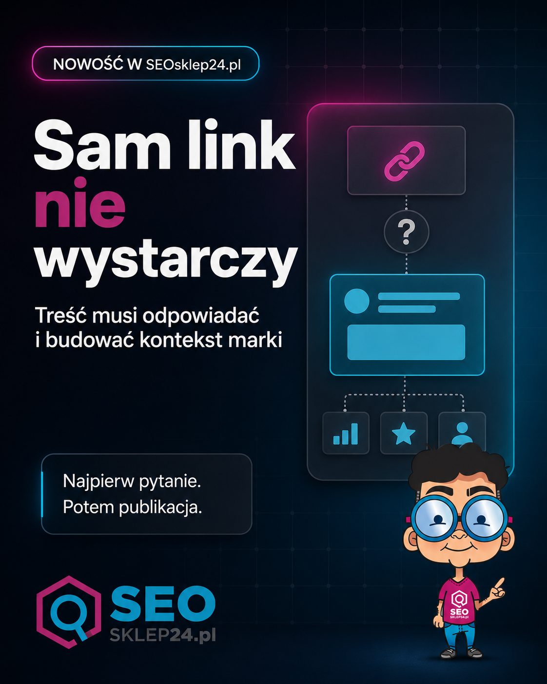 Sam link nie wystarczy. Treść artykułu powinna odpowiadać na pytanie i budować kontekst marki.