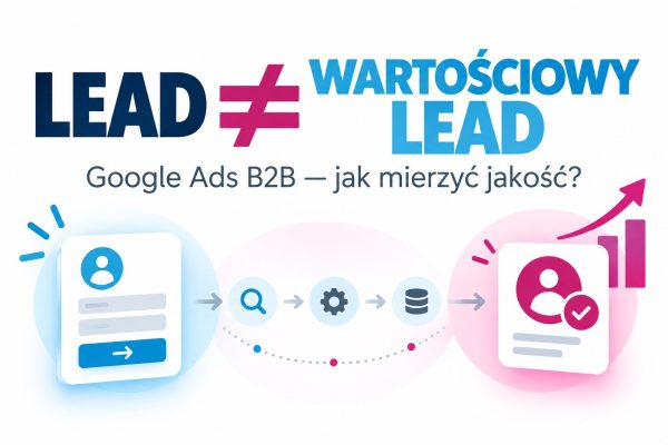 Grafika wyróżniająca pokazująca różnicę między leadem a wartościowym leadem w Google Ads B2B.